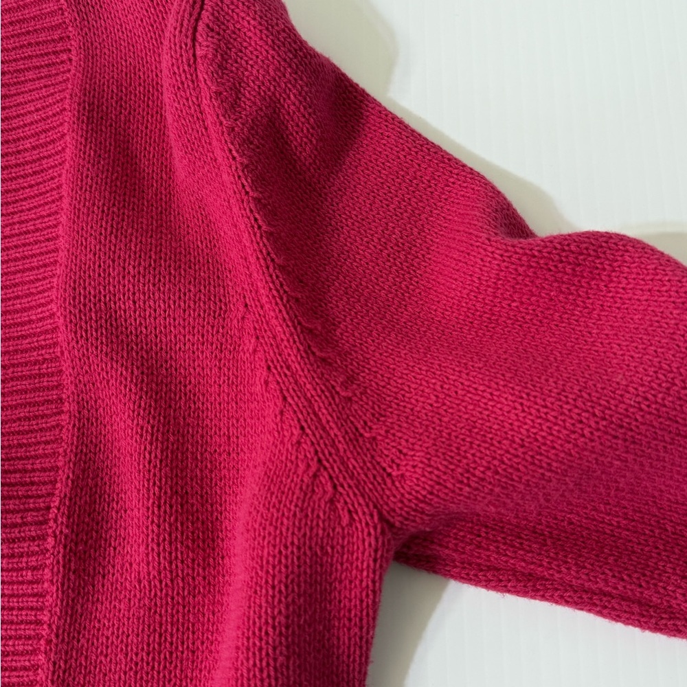 Ivanka Trump Fuchsia Pink Shawl Neck, Open Cardigan with Gold Zippers, Sz M - Picture 6 of 11